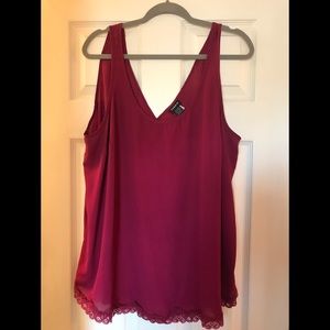 Torrid burgundy flowy tank